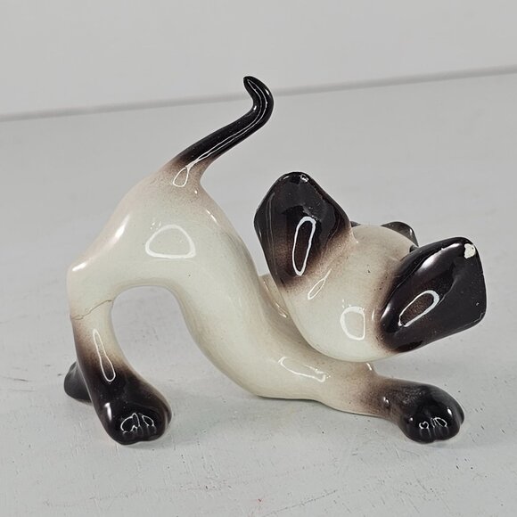 Freeman McFarlin Siamese Cat Kitten Crouching Nodder Bobble Head *REPAIR FLAW* - Picture 4 of 12